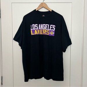Majestic Shirt Men 2XL Los Angeles LA Lakers Black #23 Lerbron James